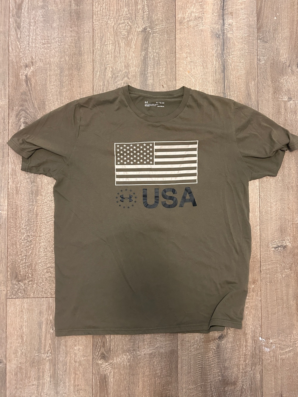 Under Armour Men’s Olive Green USA Flag Short Sleeve Tee
